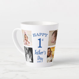 Happy First Vatertag 8 Familienfoto Collage Milchtasse