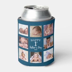 Happy First Vatertag Blue 8 Foto Collage Dosenkühler