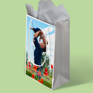 Happy First Vatertag Custom Foto and Name Kleine Geschenktüte
