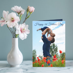 Happy First Vatertag Custom Foto aus der Ehefrau Feiertagskarte