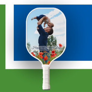 Happy First Vatertag Custom Foto Pickleball Schläger