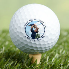 Happy First Vatertag Custom Foto & Text Golfball