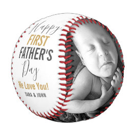 Happy First Vatertag Gold Baby 2 Fotos Name Baseball