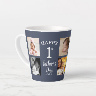 Happy First Vatertag Vater 8 Foto Collage Blue Milchtasse