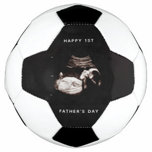 Happy First Vatertag Vater Baby Sonogram Foto Fußball