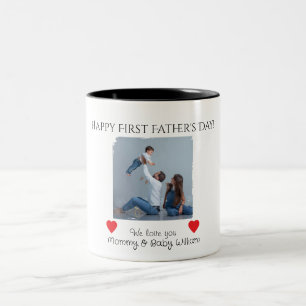 Happy First Vatertag - von Mama und Baby Zweifarbige Tasse