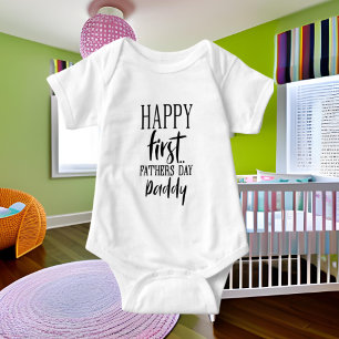 Happy First Vatertag Wort Kunst Kinderanzug Baby Strampler