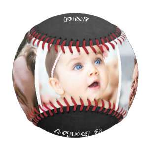 Happy First Vathers Day 3 Foto Collage Chalkboard Baseball