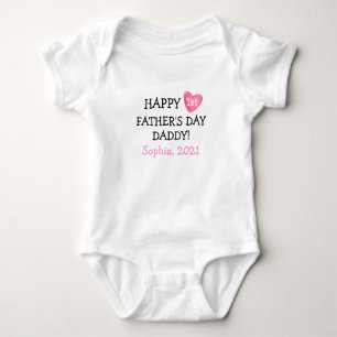 Happy First Vathers Day Baby Girl Outfit Baby Strampler