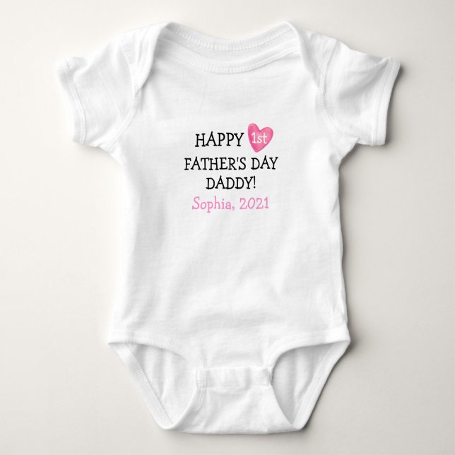 Happy First Vathers Day Baby Outfit Baby Strampler (Vorderseite)