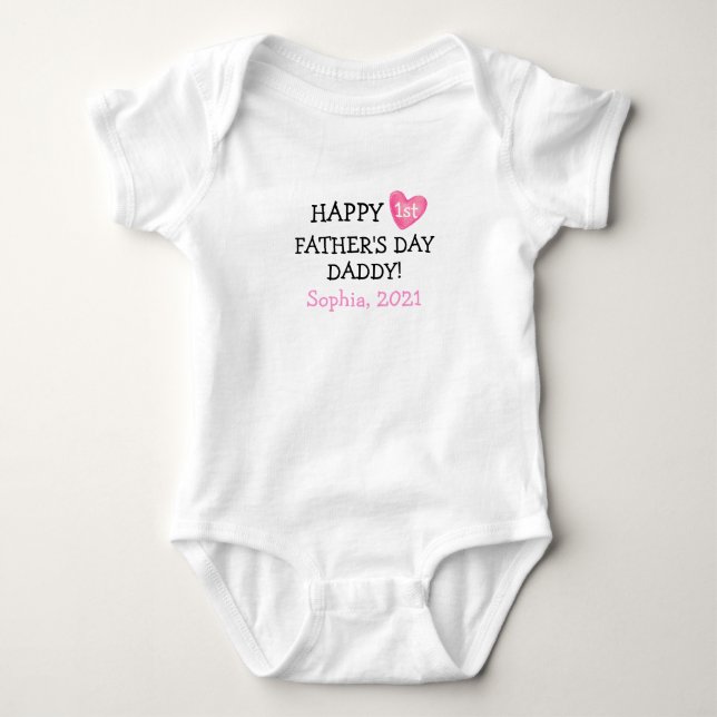 Happy First Vathers Day Baby Outfit Strampler (Vorderseite)
