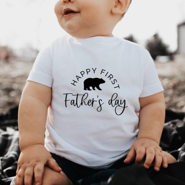 Happy First Vathers Day Bear - Baby T - Shirt (Von Creator hochgeladen)