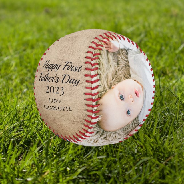 Happy First Vathers Day Personalisiert One of a Ki Baseball (Von Creator hochgeladen)
