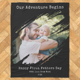 Happy First Vathers Day Personalisiertes Foto Fleecedecke