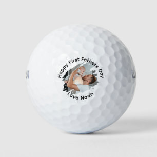 Happy First Vathers Day Personalisiertes Foto Golfball