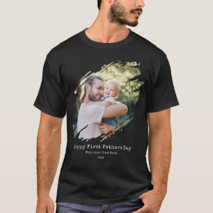 Happy First Vathers Day Personalisiertes Foto T-Shirt