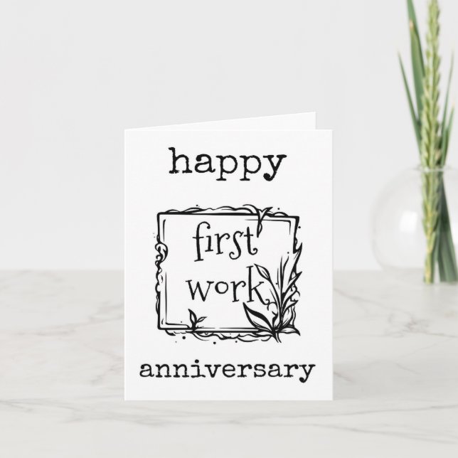 Happy First Work Anniversary Card Dankeskarte (Vorderseite)