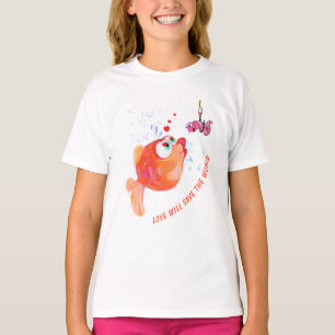 Happy Fish and Worm T - Shirt - Benutzerdefinierte