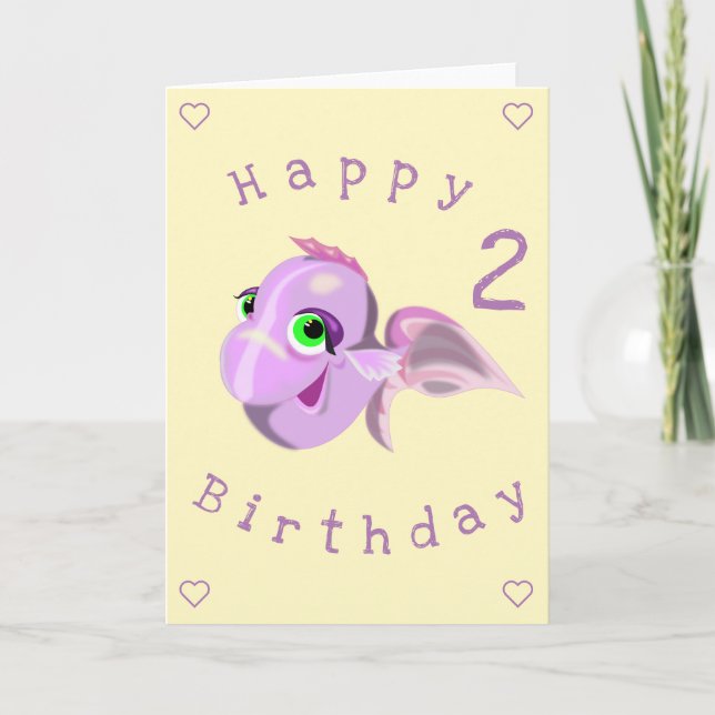 Happy Fish Funny Birthday Card - individuell anpas Karte (Vorderseite)