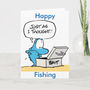 Happy Fishing Cartoon Greeting Card Karte