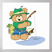 Happy Fishing Fisherman Bear