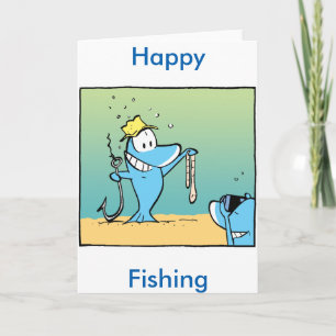 Happy Fishing Funny Greeting Card Karte