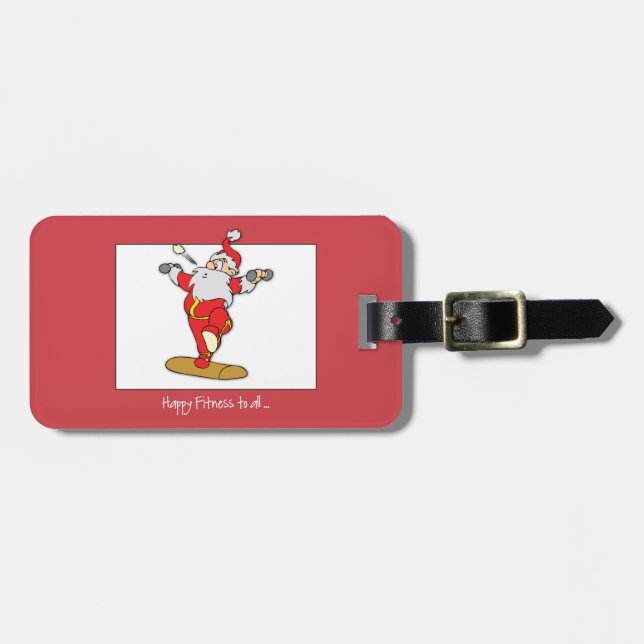 Happy Fitness Übung Weihnachten mit dem Weihnachts Gepäckanhänger (Vorderseite horizontal)