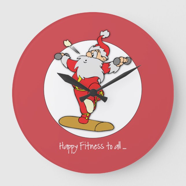 Happy Fitness Übung Weihnachten mit dem Weihnachts Große Wanduhr (Vorderseite)