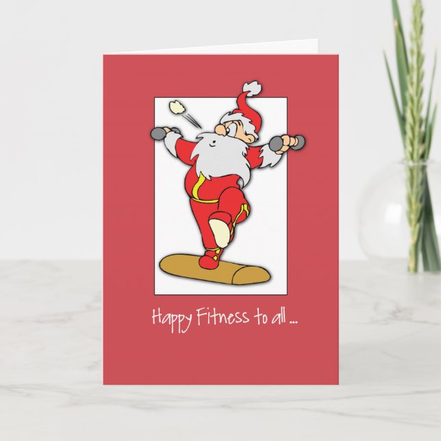 Happy Fitness Übung Weihnachten mit dem Weihnachts Karte (Vorderseite)