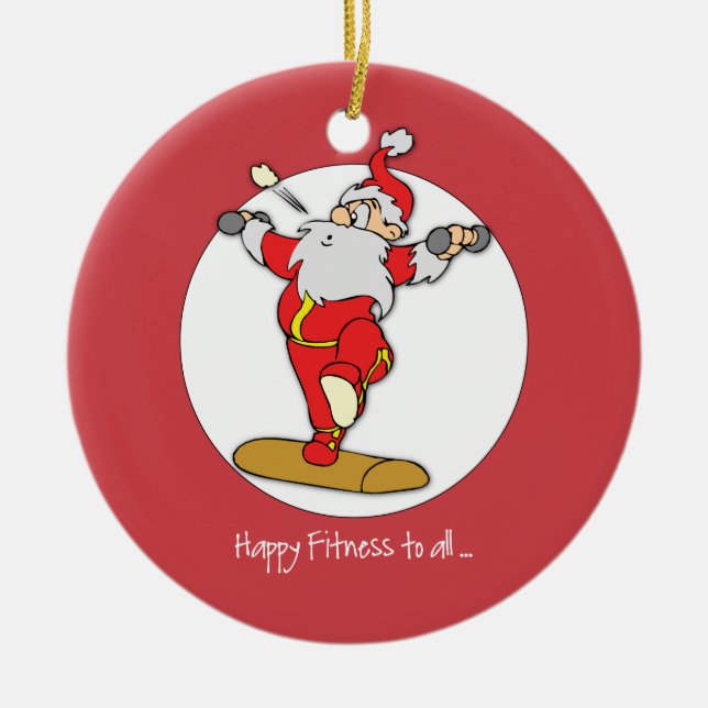Happy Fitness Übung Weihnachten mit dem Weihnachts Keramik Ornament (Vorne)