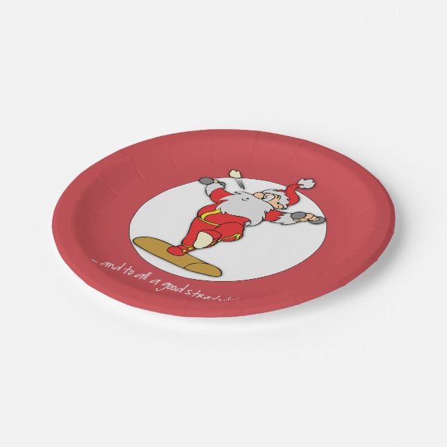 Happy Fitness Übung Weihnachten mit dem Weihnachts Pappteller (Schrägansicht)