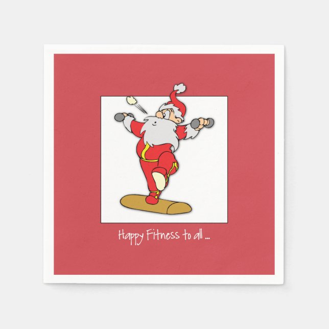 Happy Fitness Übung Weihnachten mit dem Weihnachts Serviette (Vorderseite)