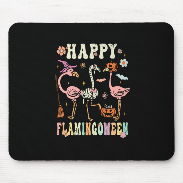 Happy Flamingoween Hexch Pumpkin Mummy Flamingo Ha Mousepad (Vorne)