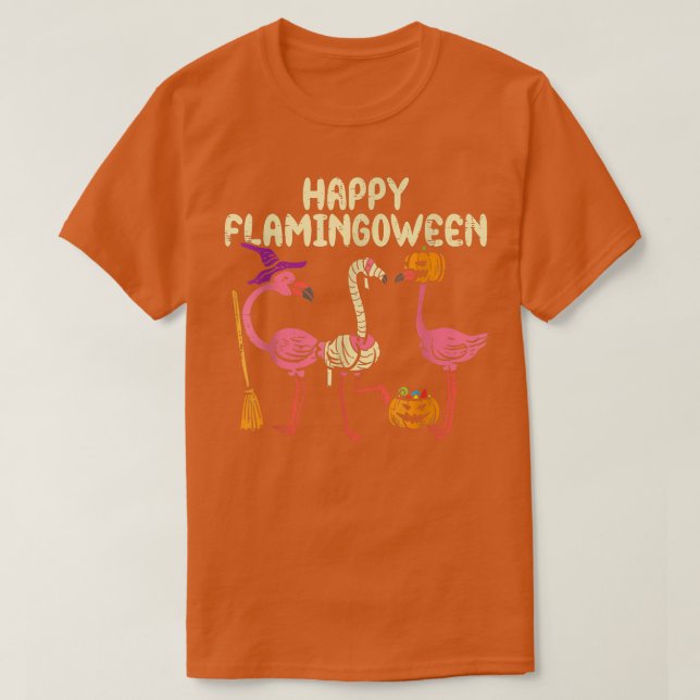 Happy Flamingoween Hexch Pumpkin Mummy Flamingo Ha T-Shirt (Design vorne)