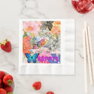 Happy Flower Power Serviette