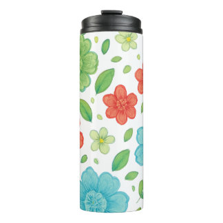 Happy Flowers & Smiling Creatures Digital Print -  Thermosbecher