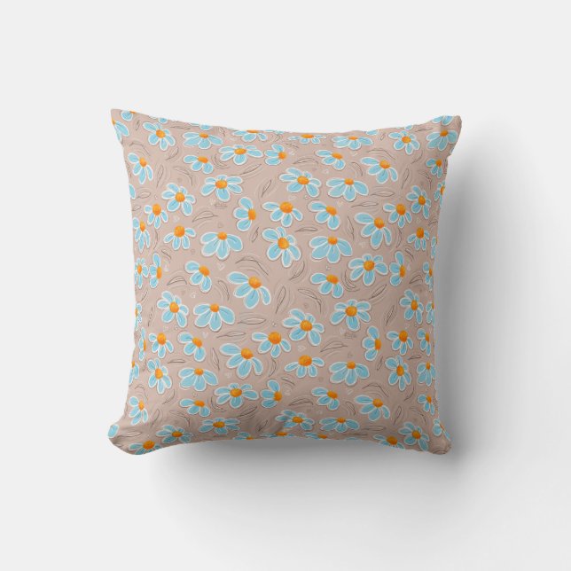 Happy Flowers Throw Pillow Kissen (Vorderseite)