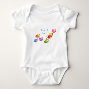 Happy Flying Birds Baby Bodysuit Sparrows Baby Strampler