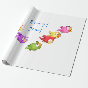 Happy Flying Birds Wrapping Paper - Benutzerdefini Geschenkpapier