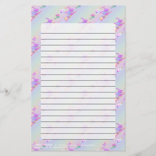 Happy Flying Hexenglänzend Rainbow-Muster Briefpapier (Vorderseite)