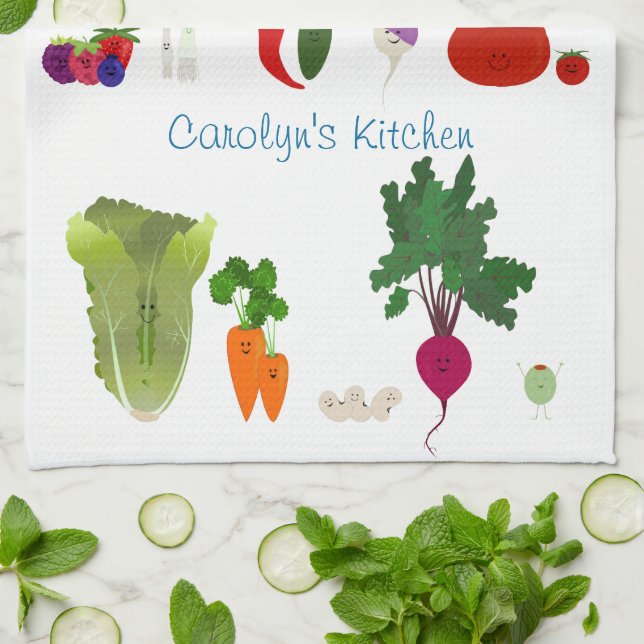 Happy Food Personalisiert Handtuch (Gefaltet)