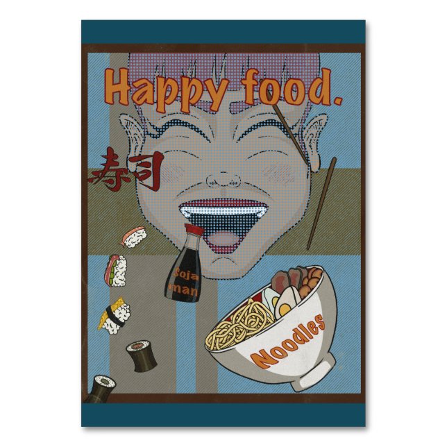 Happy Food Tischnummer (Vorderseite)
