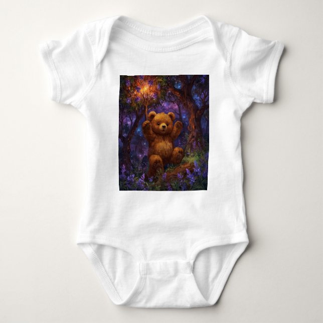Happy Forest Teddy Bar Art Baby Strampler (Vorderseite)