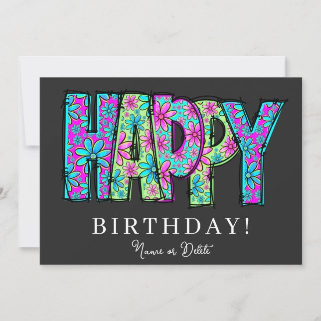 * HAPPY FOTO Birthday Card NAME Event Personalize Einladung (Vorderseite)