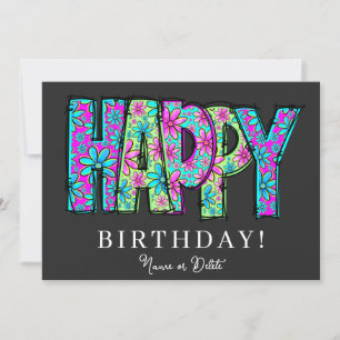 * HAPPY FOTO Birthday Card NAME Event Personalize Einladung