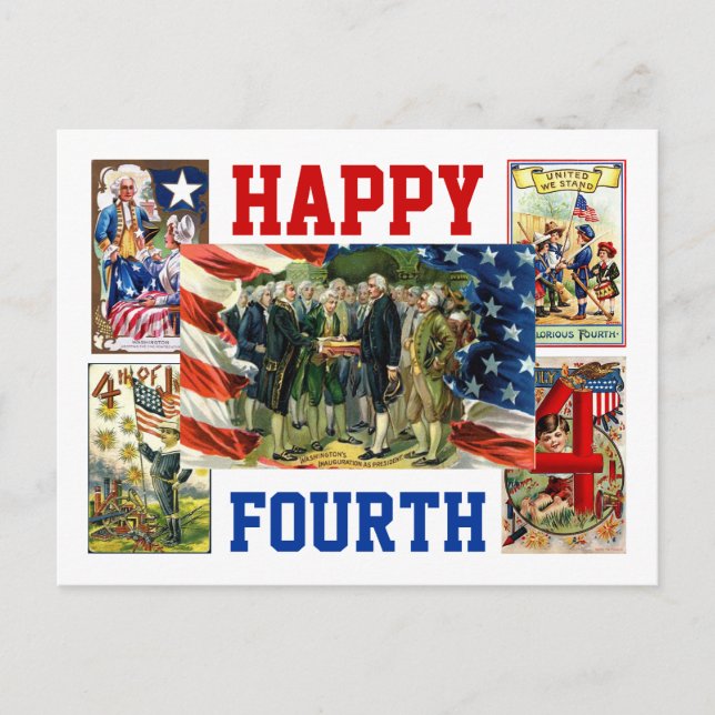 Happy Fourth Postkarte (Vorderseite)