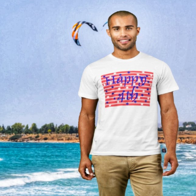 Happy Fourth T-Shirt (Celebrate Independence day, wearing your summer t-shirt!)
