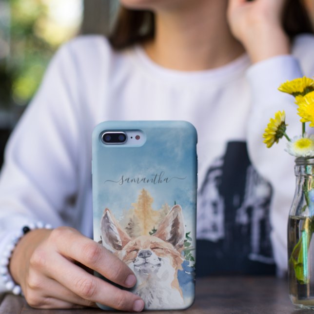Happy Fox mit dem Namen Watercolor Woodland Case-Mate iPhone Hülle (Von Creator hochgeladen)
