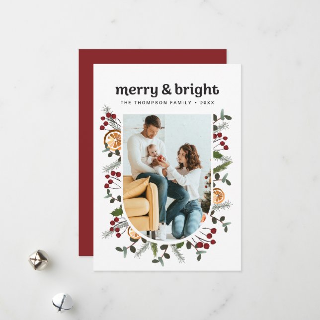 Happy Frame Familie Foto Weihnachten Botanisch (Vorderseite/Rückseite Beispiel)