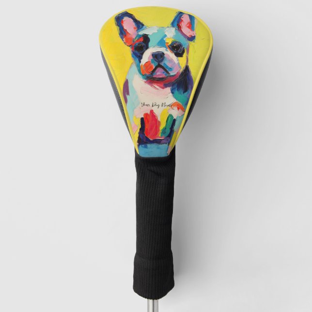 Happy French Bulldog 03 - Kaori Golf Headcover (Vorderseite)